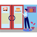 پیش‌نمایش فایل girl-standing-in-cafe-9489915 از پک فرهنگ قهوه