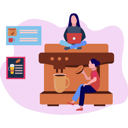 پیش‌نمایش فایل girl-working-on-laptop-9489967 از پک فرهنگ قهوه