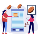 پیش‌نمایش فایل girls-ordering-coffee-online-9490011 از پک فرهنگ قهوه