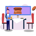 پیش‌نمایش فایل male-waiter-standing-by-table-9489963 از پک فرهنگ قهوه