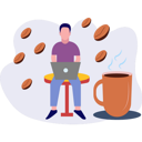 پیش‌نمایش فایل man-working-on-laptop-at-cafe-9489977 از پک فرهنگ قهوه