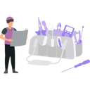 پیش‌نمایش فایل electrician-looking-at-diagram-9518440 از پک نگهداری برق