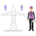 پیش‌نمایش فایل man-standing-next-to-electricity-tower-9518427 از پک نگهداری برق