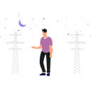 پیش‌نمایش فایل young-boy-stands-by-towers-at-night-9518418 از پک نگهداری برق