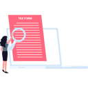 پیش‌نمایش فایل girl-looking-at-tax-form-with-magnifier-9548991 از پک مالیات