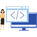 پیش‌نمایش فایل woman-is-coding-online-9596552 از پک برنامه‌نویس