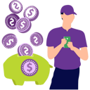 پیش‌نمایش فایل boy-is-saving-money-in-a-piggy-bank-9634551 از پک درآمد فعال و غیرفعال
