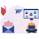 پیش‌نمایش فایل boy-sending-mail-in-group-9615868 از پک ارسال ایمیل