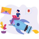 پیش‌نمایش فایل girl-sitting-on-startup-rocket-9615747 از پک ارسال ایمیل