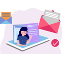 پیش‌نمایش فایل girl-talking-online-using-mail-9615857 از پک ارسال ایمیل