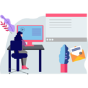 پیش‌نمایش فایل woman-working-at-desk-9615726 از پک ارسال ایمیل