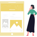 پیش‌نمایش فایل girl-looking-at-portfolio-9624706 از پک اطلاعات