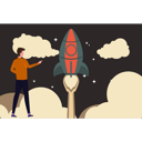 پیش‌نمایش فایل boy-looking-at-space-rocket-9663808 از پک پرتاب موشک