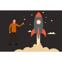 پیش‌نمایش فایل boy-pointing-at-a-rocket-in-space-9663798 از پک پرتاب موشک