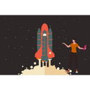 پیش‌نمایش فایل girl-holding-rocket-launching-file-9663794 از پک پرتاب موشک