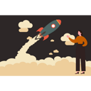 پیش‌نمایش فایل lady-looking-at-flying-rocket-9663795 از پک پرتاب موشک