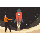پیش‌نمایش فایل man-looking-at-rocket-9663825 از پک پرتاب موشک