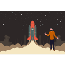 پیش‌نمایش فایل man-standing-in-space-9663815 از پک پرتاب موشک