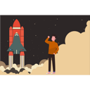 پیش‌نمایش فایل man-standing-near-rocket-launch-9663796 از پک پرتاب موشک