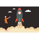 پیش‌نمایش فایل man-standing-next-to-rocket-9663821 از پک پرتاب موشک