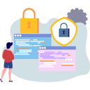 پیش‌نمایش فایل girl-is-working-on-software-programming-9674009 از پک امنیت داده
