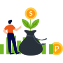 پیش‌نمایش فایل boy-is-pointing-at-money-plant-9684508 از پک فناوری مالی