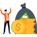 پیش‌نمایش فایل boy-is-standing-next-to-a-bag-of-money-9684597 از پک فناوری مالی