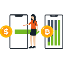 پیش‌نمایش فایل girl-is-converting-dollars-to-bitcoins-9684535 از پک فناوری مالی
