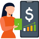 پیش‌نمایش فایل girl-is-looking-at-dollar-graph-9684631 از پک فناوری مالی