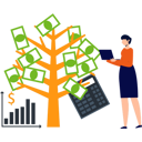 پیش‌نمایش فایل girl-is-standing-by-money-tree-9684607 از پک فناوری مالی