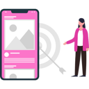 پیش‌نمایش فایل girl-looking-at-social-target-9634732 از پک جذب مخاطب هدف
