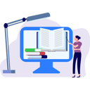 پیش‌نمایش فایل the-girl-is-teaching-from-the-online-book-9698542 از پک کلاس‌های زبان