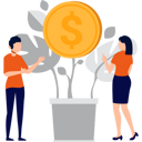پیش‌نمایش فایل boy-and-girl-looking-at-money-plant-9725767 از پک پس‌انداز پول