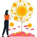 پیش‌نمایش فایل girl-looking-at-money-plant-9725722 از پک پس‌انداز پول
