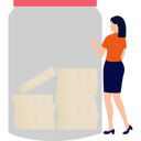پیش‌نمایش فایل girl-saves-money-in-jar-9725728 از پک پس‌انداز پول