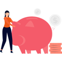 پیش‌نمایش فایل girl-standing-next-to-piggy-bank-9725750 از پک پس‌انداز پول