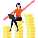 پیش‌نمایش فایل girl-working-on-investment-profit-9725771 از پک پس‌انداز پول