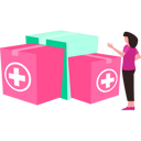 پیش‌نمایش فایل woman-looking-at-medical-cartons-9748453 از پک روز جهانی بشردوستی