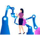 پیش‌نمایش فایل girl-is-looking-at-working-machine-9757546 از پک اتوماسیون تولید