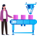 پیش‌نمایش فایل girl-is-standing-next-to-a-package-conveyor-9757588 از پک اتوماسیون تولید