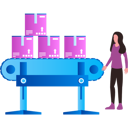 پیش‌نمایش فایل girl-is-standing-next-to-a-package-conveyor-9757618 از پک اتوماسیون تولید