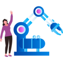 پیش‌نمایش فایل girl-stands-next-to-a-robotic-machine-9757594 از پک اتوماسیون تولید