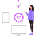 پیش‌نمایش فایل girl-looking-at-wi-fi-devices-9692237 از پک اینترنت اشیا