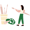 پیش‌نمایش فایل girl-is-holding-a-painting-brush-9774897 از پک آموزش هنر