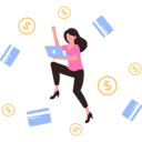 پیش‌نمایش فایل girl-earning-money-online-9800439 از پک پول و پرداخت