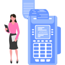 پیش‌نمایش فایل girl-standing-next-to-billing-machine-9800386 از پک پول و پرداخت