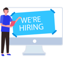 پیش‌نمایش فایل boy-showing-recruitment-notice-9737633 از پک استخدام نیرو