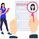 پیش‌نمایش فایل girl-looking-at-cv-for-job-9737736 از پک استخدام نیرو