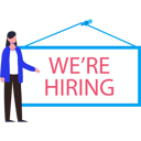 پیش‌نمایش فایل girl-with-we-are-hiring-board-9737625 از پک استخدام نیرو