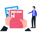 پیش‌نمایش فایل guy-looking-at-resume-for-job-9737668 از پک استخدام نیرو